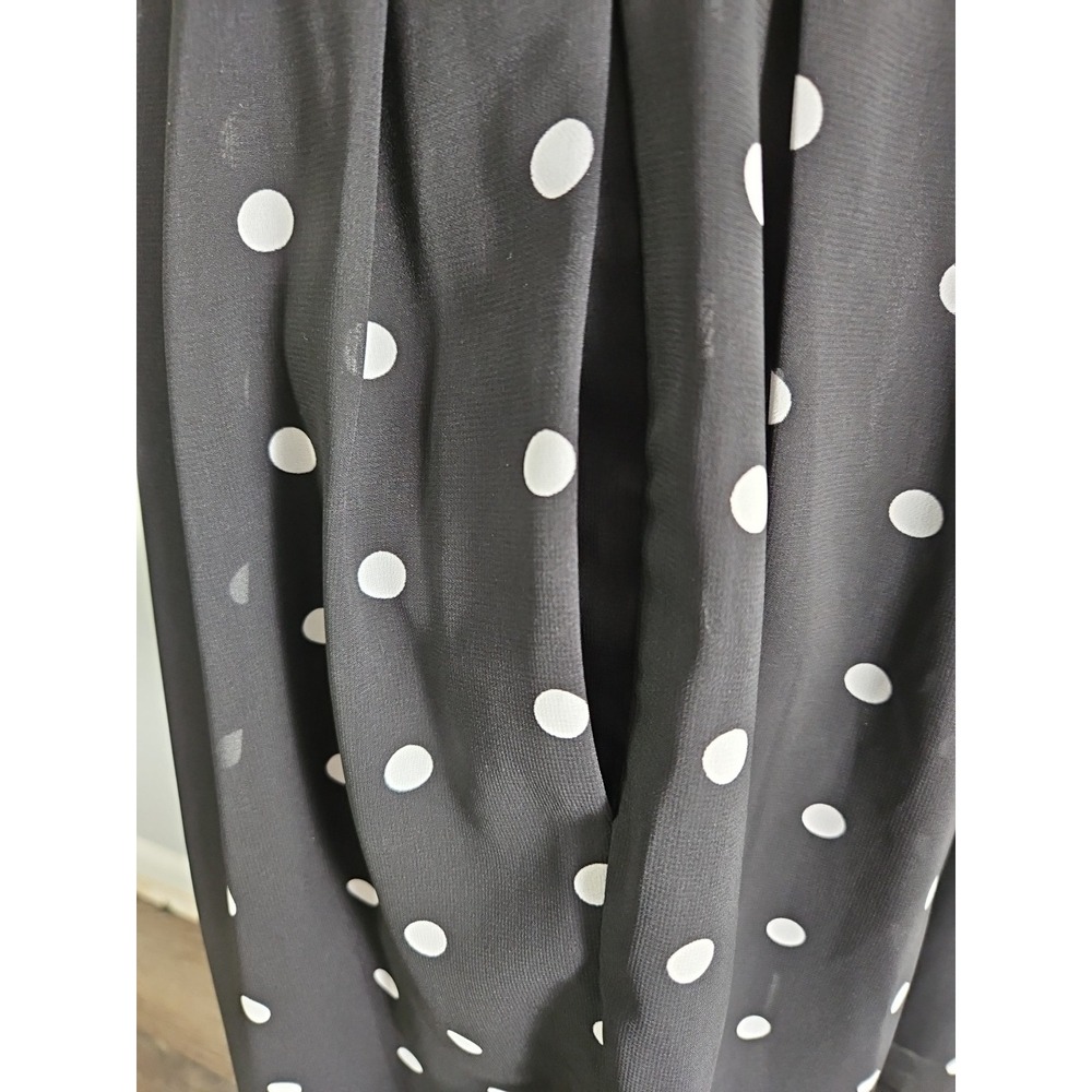 Worthington Women's Petite Size 6 Black Polka Dot pleated midi skirt, - Picture 2 of 8